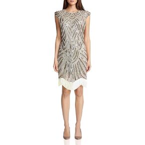 Vijiv Women's 1920s Vintage Embellished Sequin Beaded Flapper Evening Dress in Kuwait