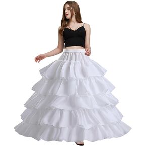 تنورة نسائية من Mayper تنورة داخلية من قماش قطني قابلة للانزلاق لفستان الزفاف تناسب معظم المقاسات باللون الأبيض in Kuwait