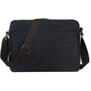 Eshow Canvas Messenger Bag 14IN Canvas Laptop Messenger Bag Shoulder Bags for Men Women Crossbody Work Bag Vintage Casual Bag in Kuwait