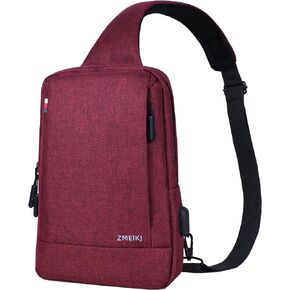 ZMEIKJ حقيبة ساعي حقيبة ظهر كروس بودي حبال حقيبة حقائب الصدر Daypack حقيبة كتف للرجال النساء العمل السفر التنزه عادية