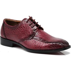 Gator3N Men's Alligator Crocodile Print Oxfords Fashion Lace Up Dress Shoes
