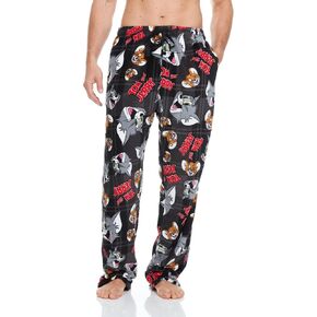 COCO BRANDS Tom and Jerry بنطال بيجامة رجالي مطبوع بالكامل مع حزام خصر مرن قابل للتعديل - ملابس نوم من الصوف الفخم in Kuwait