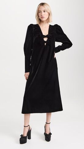 Sea Women's Paloma Velvet Long Sleeve Dress in Saudi Arabia