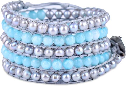 أساور معصم سبيريت راب مطرز - أساور بوهو للنساء والرجال - سوار خرز - مصنوع يدويًا في بالي للنساء والرجال - هدية رائعة للنساء والرجال in Kuwait