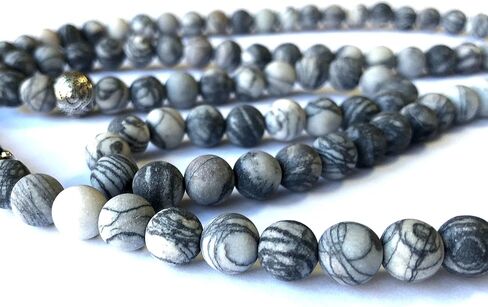 Agar Creations - Men Women 108 Bead Picasso Jasper 8mm Mala - Buddha Prayer Beads - Yoga Meditation Mala Bracelet Necklace - Healing Stone in Saudi Arabia