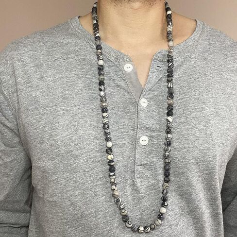 Agar Creations - Men Women 108 Bead Picasso Jasper 8mm Mala - Buddha Prayer Beads - Yoga Meditation Mala Bracelet Necklace - Healing Stone in Saudi Arabia