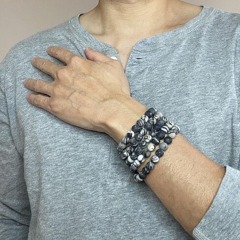 Agar Creations - Men Women 108 Bead Picasso Jasper 8mm Mala - Buddha Prayer Beads - Yoga Meditation Mala Bracelet Necklace - Healing Stone in Saudi Arabia