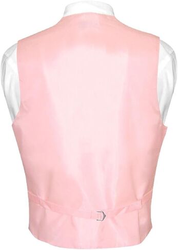 Men's Dress Vest & NeckTie Solid PINK Color Neck Tie Set for Suit or Tuxedo in Saudi Arabia