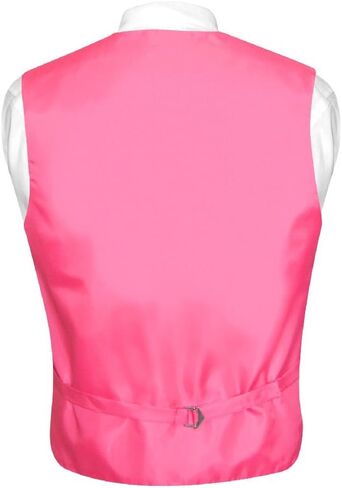 Men's Dress Vest & NeckTie Solid PINK Color Neck Tie Set for Suit or Tuxedo in Saudi Arabia