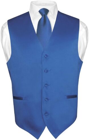 Men's Dress Vest & NeckTie Solid PINK Color Neck Tie Set for Suit or Tuxedo in Saudi Arabia