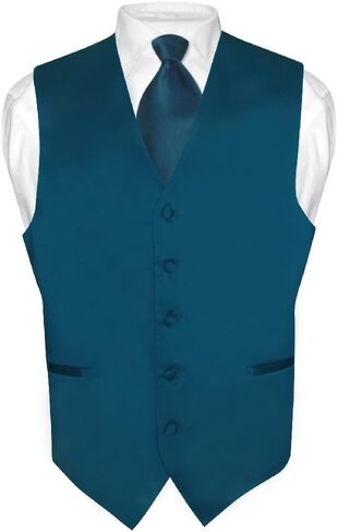 Men's Dress Vest & NeckTie Solid PINK Color Neck Tie Set for Suit or Tuxedo in Saudi Arabia