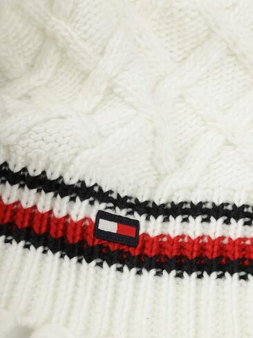 Tommy Hilfiger Womens Lattice Cable With Stripes Scarf in Saudi Arabia