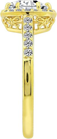 مجموعة أمازون من الذهب عيار 10 قيراط مصنوعة من حلقة هالة مستديرة من الزركونيا المكعبة من عناصر لا حصر لها in Kuwait