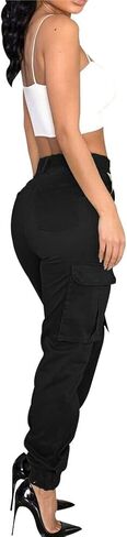 Women's High Waist Cargo Jogger Camo Pants with Pockets Slim Casual Camouflage Combat Hiking Active Sweatpants in Kuwait