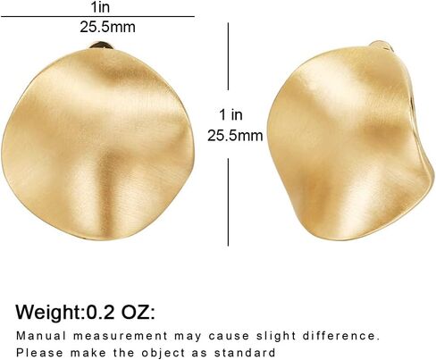 مشبك من الذهب والفضة على الاقراط للنساء أقراط مشبكية مطروقة على القرص in Kuwait