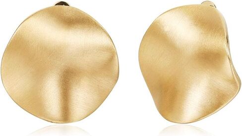 مشبك من الذهب والفضة على الاقراط للنساء أقراط مشبكية مطروقة على القرص in Kuwait