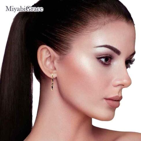 هوب غير مرئية كليب على الأقراط للنساء غير مثقوب الذهب الصغيرة الملتوية هوب مريحة الفضة مشبك كبير على الأقراط ميابي غريس in Kuwait