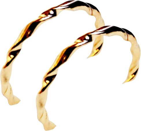 هوب غير مرئية كليب على الأقراط للنساء غير مثقوب الذهب الصغيرة الملتوية هوب مريحة الفضة مشبك كبير على الأقراط ميابي غريس in Kuwait