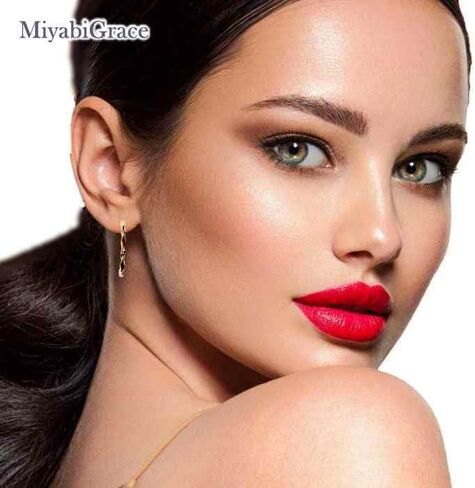 هوب غير مرئية كليب على الأقراط للنساء غير مثقوب الذهب الصغيرة الملتوية هوب مريحة الفضة مشبك كبير على الأقراط ميابي غريس in Kuwait