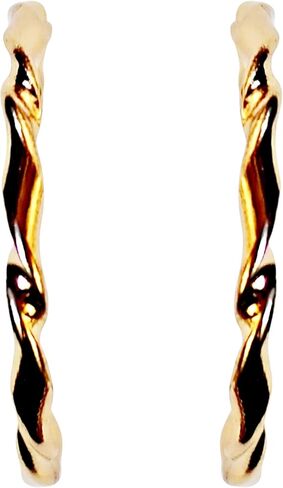 هوب غير مرئية كليب على الأقراط للنساء غير مثقوب الذهب الصغيرة الملتوية هوب مريحة الفضة مشبك كبير على الأقراط ميابي غريس in Kuwait