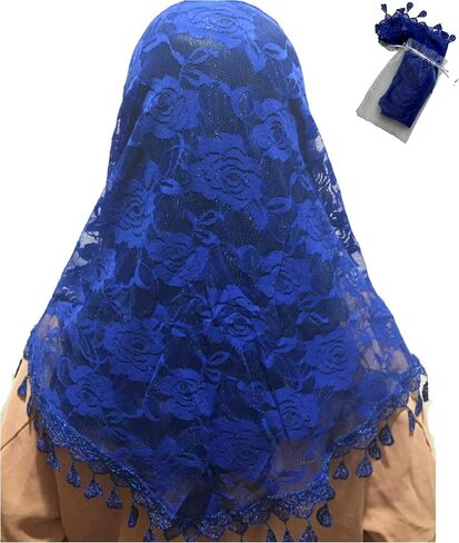 Mass Veil Catholic Church Mantilla Chapel Lace Shawl or Scarf Latin Mass Head Cover with a Handy Storage Pouch in Saudi Arabia