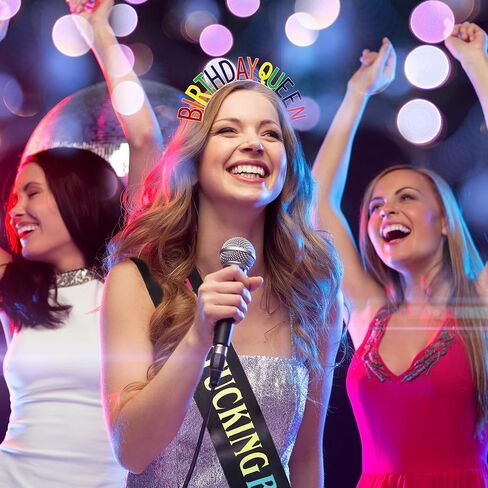LABJULY عيد ميلاد تيارا عيد ميلاد وشاح مجموعة عيد ميلاد سعيد الملكة عقال للفتيات والنساء قوس قزح عيد ميلاد عقال in Kuwait