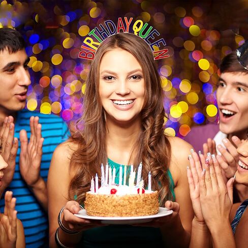 LABJULY عيد ميلاد تيارا عيد ميلاد وشاح مجموعة عيد ميلاد سعيد الملكة عقال للفتيات والنساء قوس قزح عيد ميلاد عقال in Kuwait