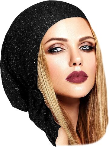 غطاء رأس من شاري روز مربوط مسبقًا للنساء منسوج مع مجموعة لامعة! صنع يدوي in Kuwait
