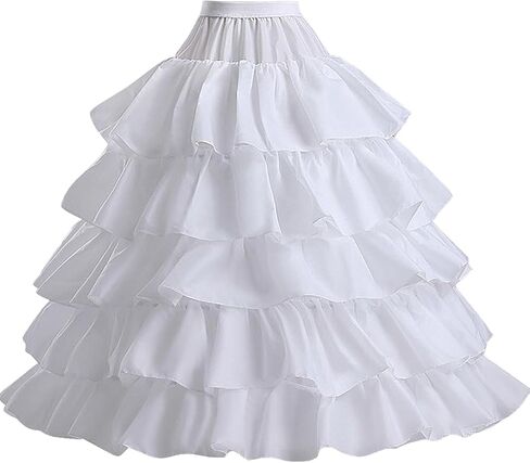 تنورة نسائية من Mayper تنورة داخلية من قماش قطني قابلة للانزلاق لفستان الزفاف تناسب معظم المقاسات باللون الأبيض in Kuwait