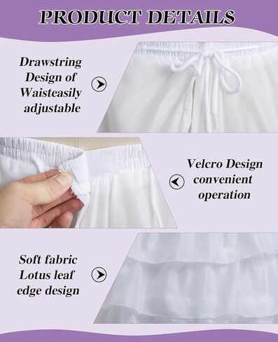 تنورة نسائية من Mayper تنورة داخلية من قماش قطني قابلة للانزلاق لفستان الزفاف تناسب معظم المقاسات باللون الأبيض in Kuwait