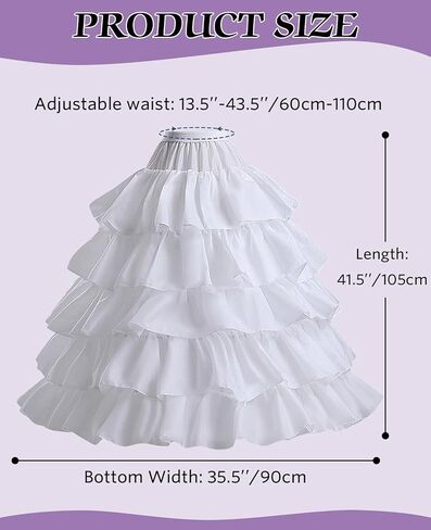 تنورة نسائية من Mayper تنورة داخلية من قماش قطني قابلة للانزلاق لفستان الزفاف تناسب معظم المقاسات باللون الأبيض in Kuwait