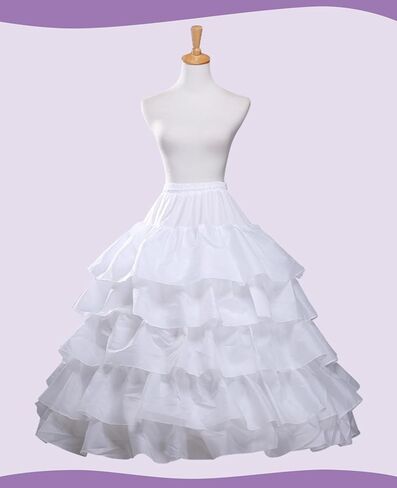 تنورة نسائية من Mayper تنورة داخلية من قماش قطني قابلة للانزلاق لفستان الزفاف تناسب معظم المقاسات باللون الأبيض in Kuwait