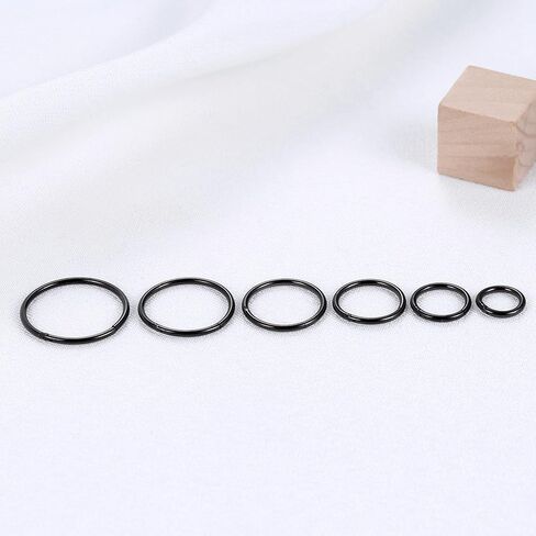 Black Hinged 20g 18g 16g Nose Rings Hoops 6mm 8mm 10mm 12mm 14mm 16mm Septum Ring Clicker Cartilage Helix Hoop Earrings Set in Saudi Arabia