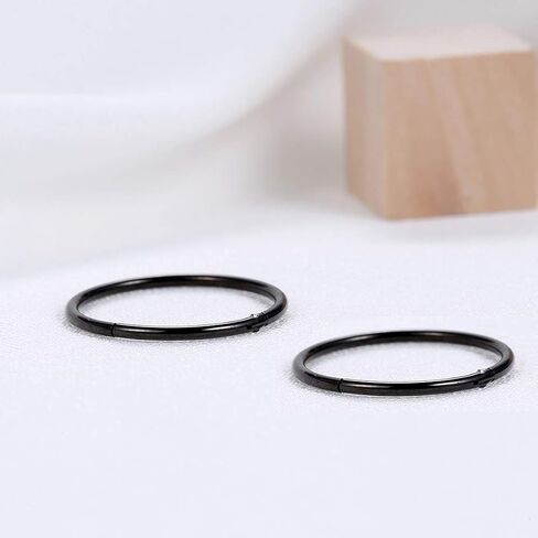 Black Hinged 20g 18g 16g Nose Rings Hoops 6mm 8mm 10mm 12mm 14mm 16mm Septum Ring Clicker Cartilage Helix Hoop Earrings Set in Saudi Arabia