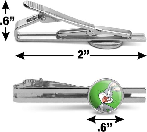 GRAPHICS & MORE Looney Tunes Bugs Bunny Round Tie Bar Clip Clasp Tack Silver Color Plated in Saudi Arabia
