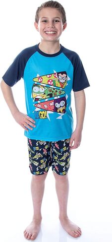 ابطال التايتنز انطلقوا! الأولاد بيتزا الطبقة بيجامة مجموعة قصيرة in Kuwait