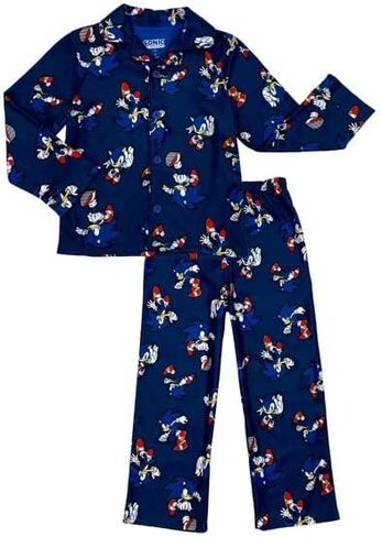 Komar Kids Sonic Boy's 2-Piece Button Up Fleece Pajama Set in Kuwait