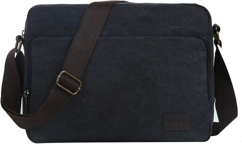 Eshow Canvas Messenger Bag 14IN Canvas Laptop Messenger Bag Shoulder Bags for Men Women Crossbody Work Bag Vintage Casual Bag in Kuwait