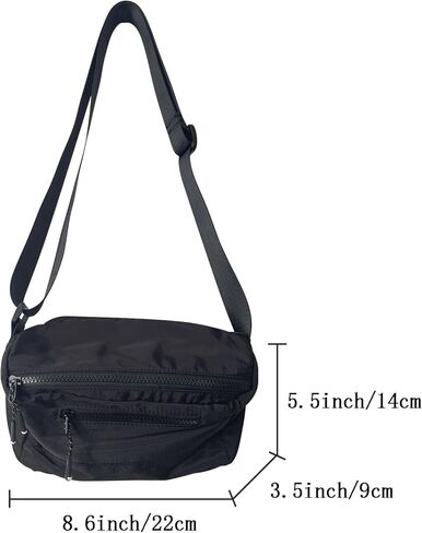 اوجيتوك شنطة كروس صغيرة بلون اسود، شنطة كتف للجوال، شنطة ماسنجر للنساء والرجال، شنطة جانبية صغيرة للسفر مع جيوب متعددة بسحاب وحزام قابل للتعديل للمشي لمسافات طويلة in Kuwait