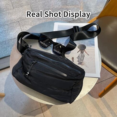 اوجيتوك شنطة كروس صغيرة بلون اسود، شنطة كتف للجوال، شنطة ماسنجر للنساء والرجال، شنطة جانبية صغيرة للسفر مع جيوب متعددة بسحاب وحزام قابل للتعديل للمشي لمسافات طويلة in Kuwait