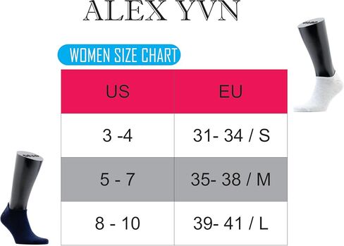 جوارب ALEX YVN نسائية قطنية ذات قصة منخفضة 7 عبوات in Kuwait