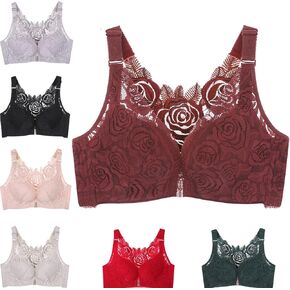 حمالة صدر زهرية مريحة من Floral Secrets، إغلاق أمامي من الدانتيل، حمالات صدر مريحة بدون أسلاك، حمالة صدر خالية من الأسلاك وبدون خياطة in Kuwait