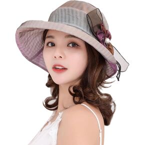 Women Organza Church Cloche Hat Bowler Bucket Hat Bowknot Sun