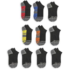 Fruit of the Loom Boys No Show Socks Black Multi Medium in Saudi Arabia