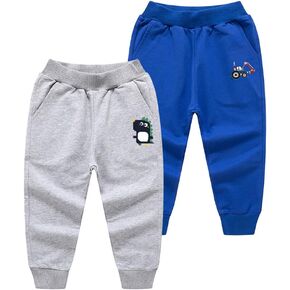 AQEACARMON بنطال رياضي للأولاد الصغار من القطن الفرنسي تيري (عبوة من قطعتين) in Kuwait