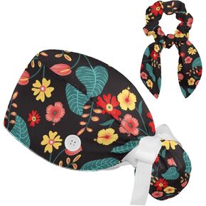 Women's Working Caps with Scrunchies Tarot Pattern Background Lace-Up Hat Unisex Hair Covers One Size
