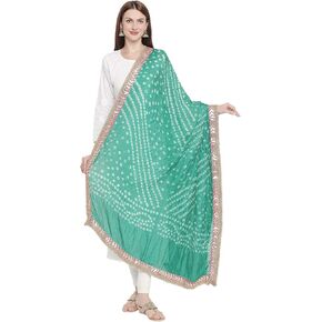 وشاح باندهيني حريري للسيدات من DUPATTA BAZAAR مع حدود Gotta Patti.