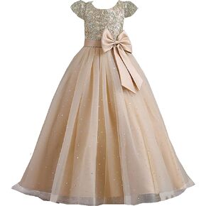 Stunning Little/Big Girls Lace Flower Girl Wedding Bridesmaid Birthday Party Holiday Pageant Prom Fancy Dress