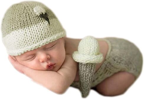 أزياء لطيف الطفل التصوير الدعائم الوليد بوي صورة تبادل لاطلاق النار وتتسابق الرضع قبعة الكروشيه السراويل مجموعة التصوير تبادل لاطلاق النار الأبيض in Kuwait