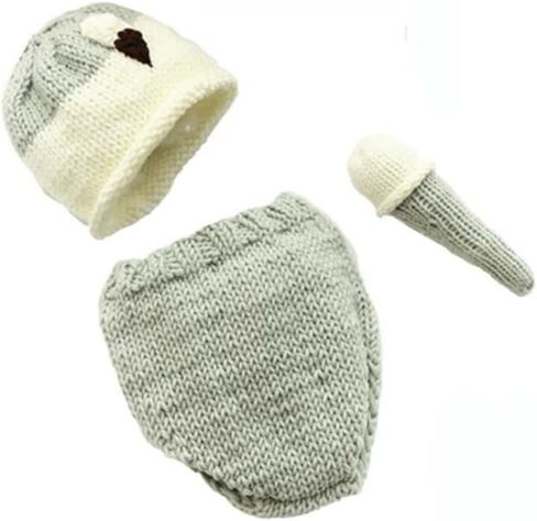 أزياء لطيف الطفل التصوير الدعائم الوليد بوي صورة تبادل لاطلاق النار وتتسابق الرضع قبعة الكروشيه السراويل مجموعة التصوير تبادل لاطلاق النار الأبيض in Kuwait